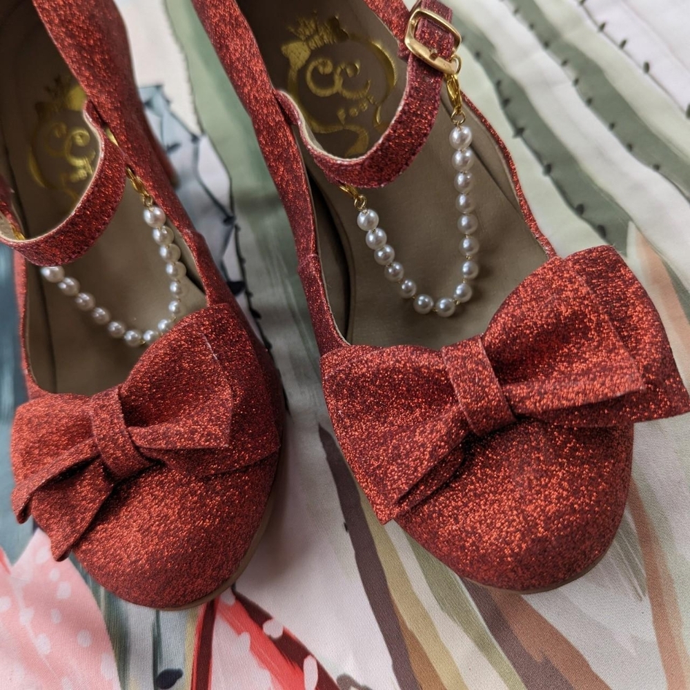 Cotton Candy Feet Red Crystal Twinkle Ball Shoes